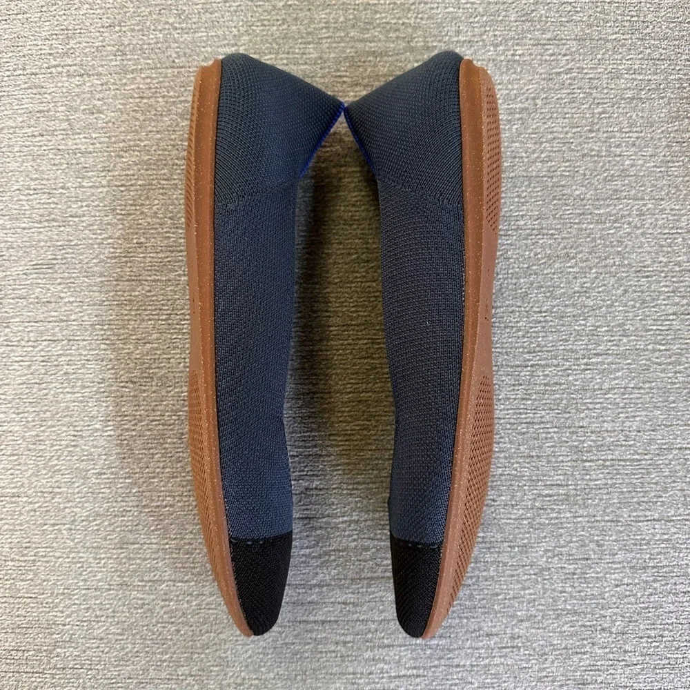 Rothy's The Square Starling Blue Cap Toe Flats